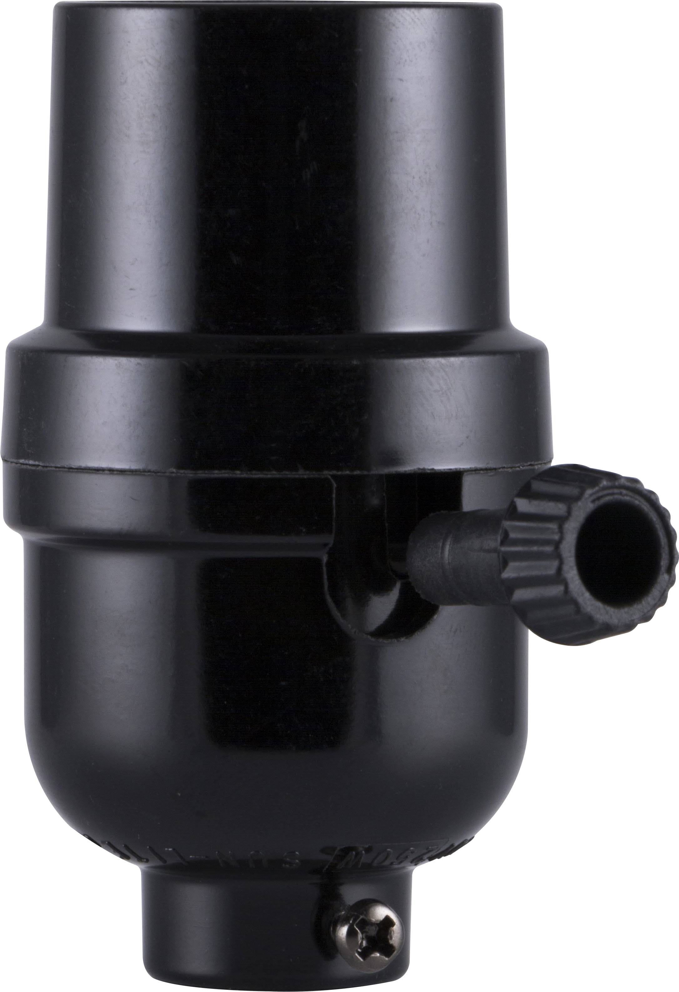 Hyper Tough 3-Way Lamp Socket- Black Finish- Each 52212
