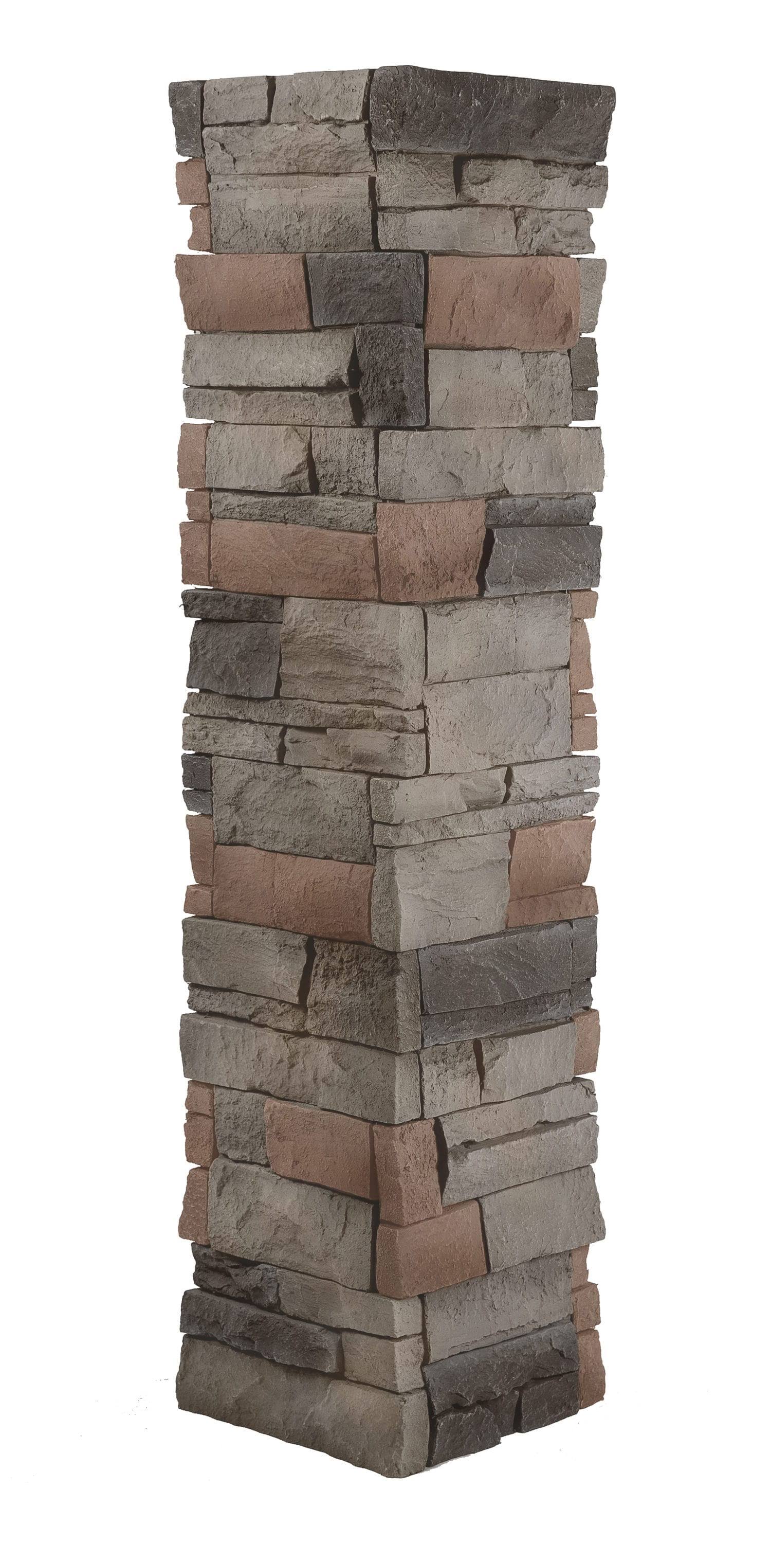 GenStone 11.25 in. x 48 in. Kenai Stacked Stone Faux Pillar Panel Siding