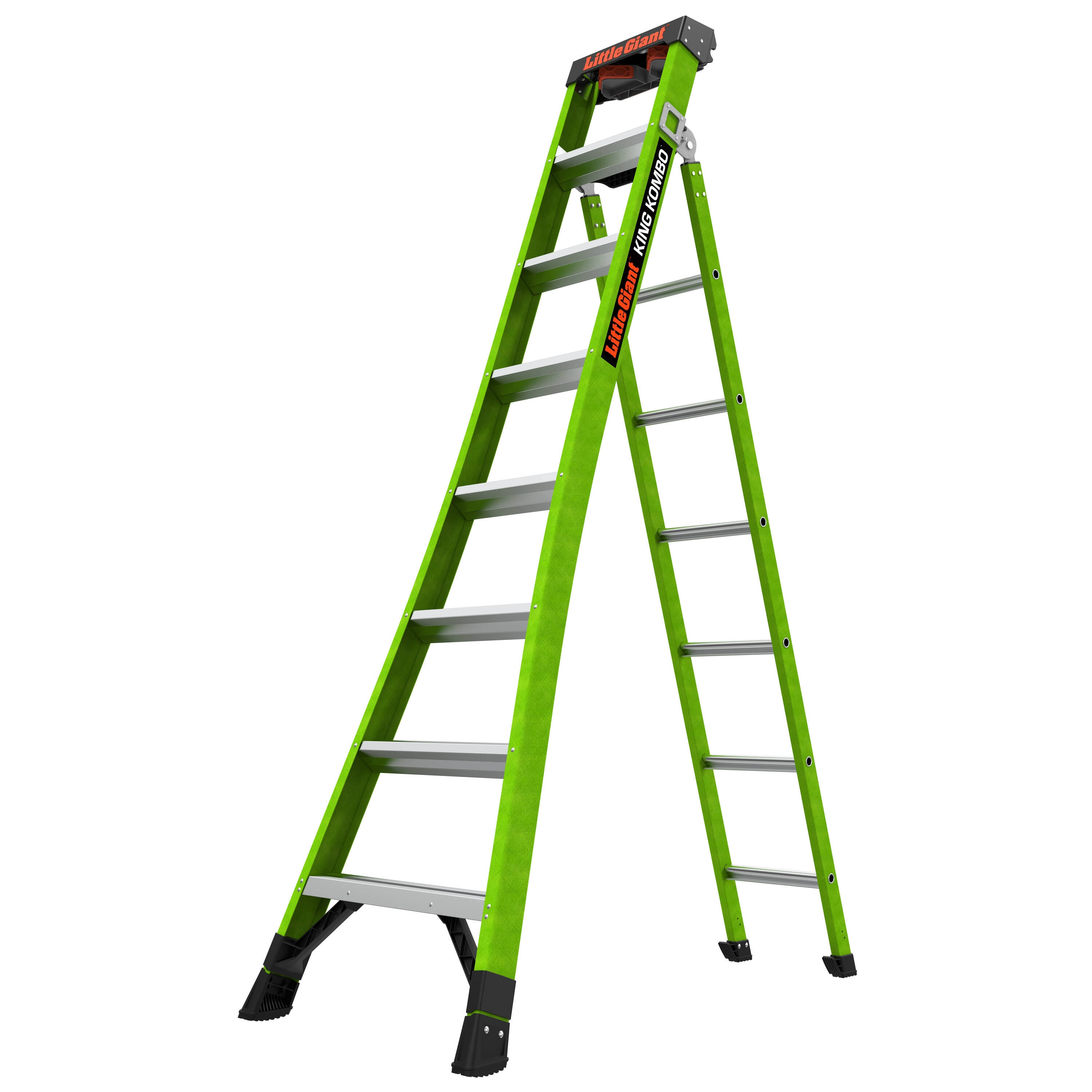 Little Giant Ladders King Kombo 2 Pro M8 Fiberglass 17.2-ft Reach Type 1aa- 375 lbs. Capacity Combination Multi-Position Ladder 13908-002