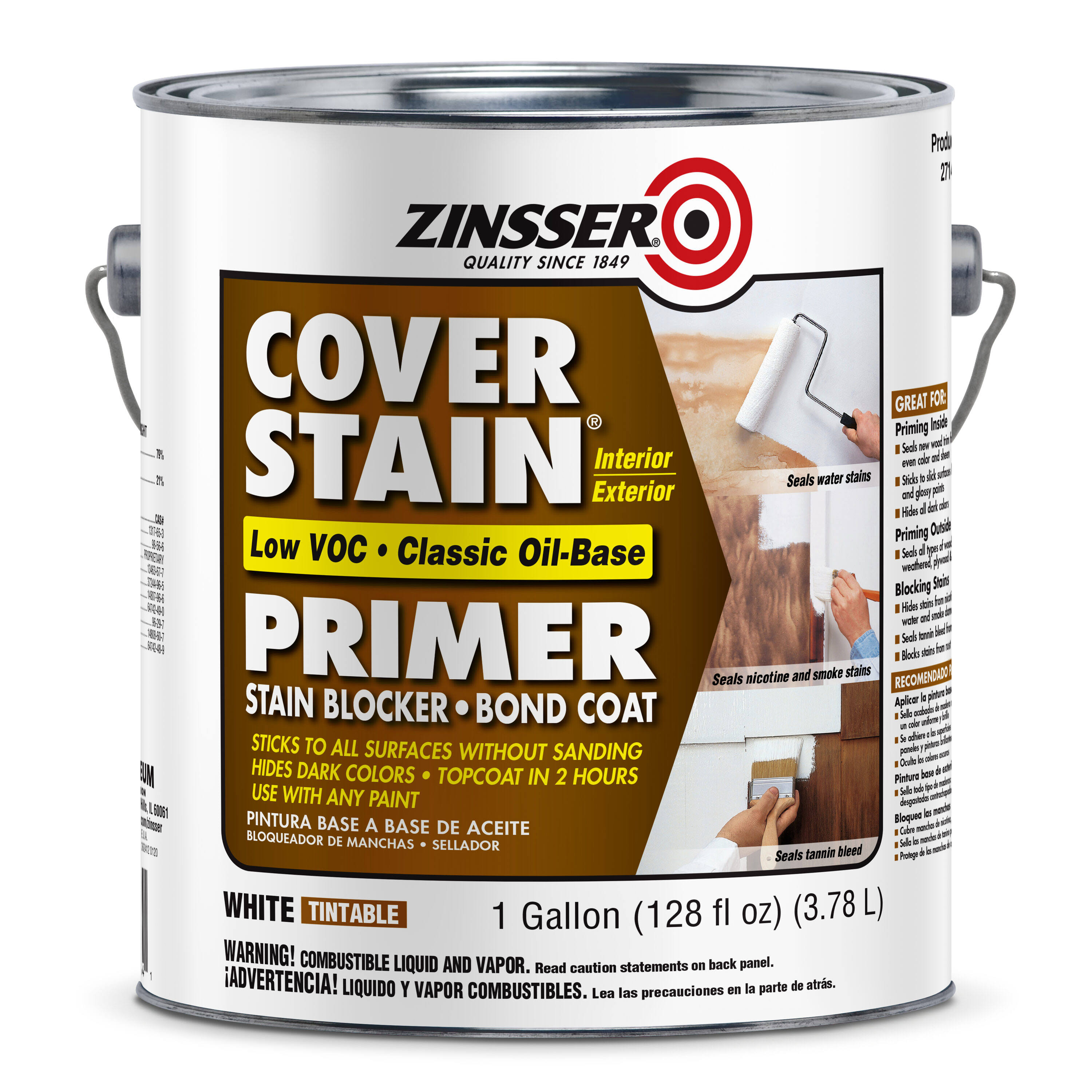 Zinsser Cover Stain Primer White 1-Gallon Oil-Based 271448