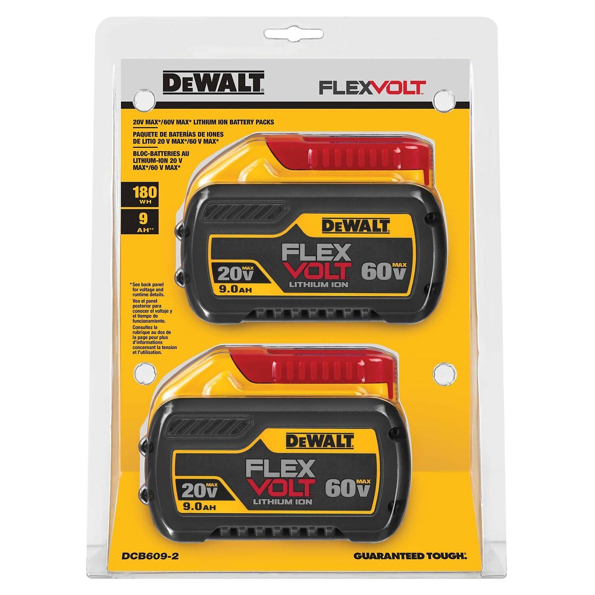 DeWalt DCB609-2 20V/60V Max FLEXVOLT 9.0Ah Battery- 2/Pack