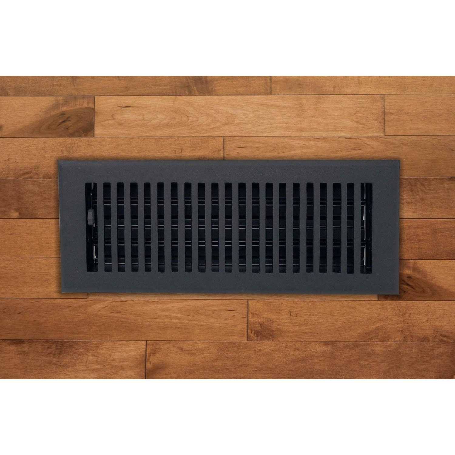 Madelyn Carter 4 x 8 Cast Aluminum Contemporary Vent Cover- Black (Overall: 5.25 x 9.5)