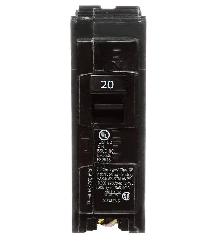 Siemens Q120 Circuit Breaker 1 Pole 20