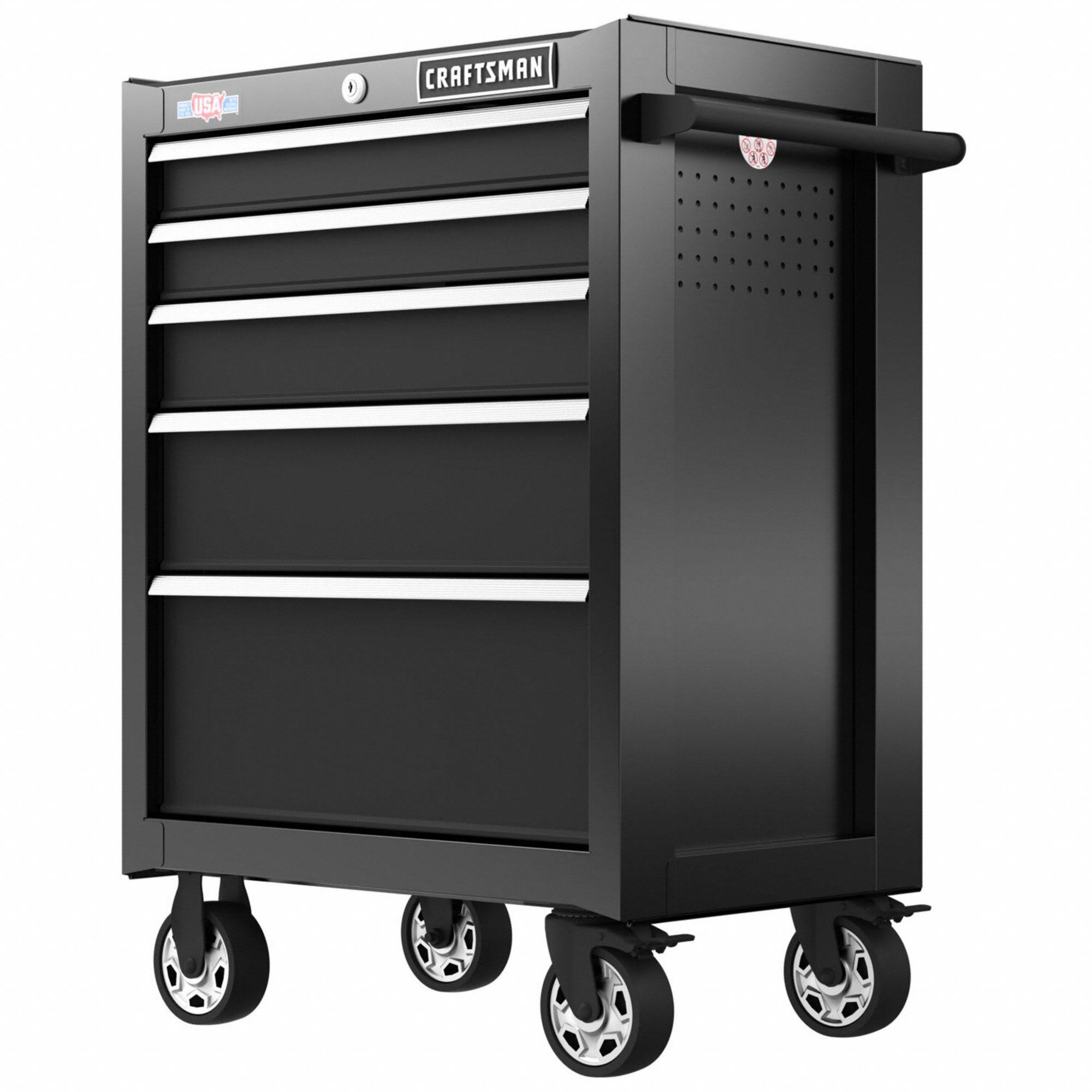 Craftsman 2000 Series 26.5-in W x 37.5-in H 5-Drawer Steel Rolling Tool Cabinet (Black) CMST98268BK