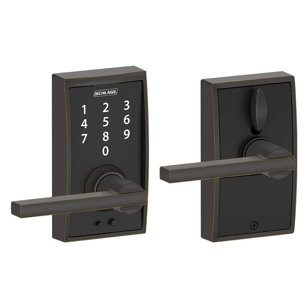 Schlage FE695 Cen 622 LAT Touch Century Lock with Latitude Lever Matte Black