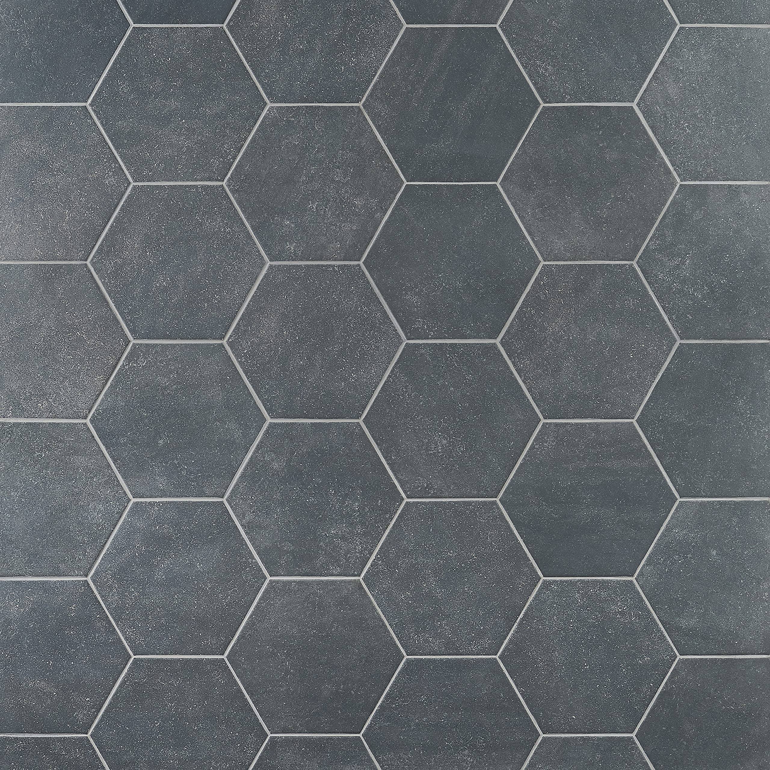 Ivy Hill Tile Sanskrit Black 9 in. Hex Matte Porcelain Floor and Wall Tile (20 Pieces 9.47 Sq. ft. / CASE)