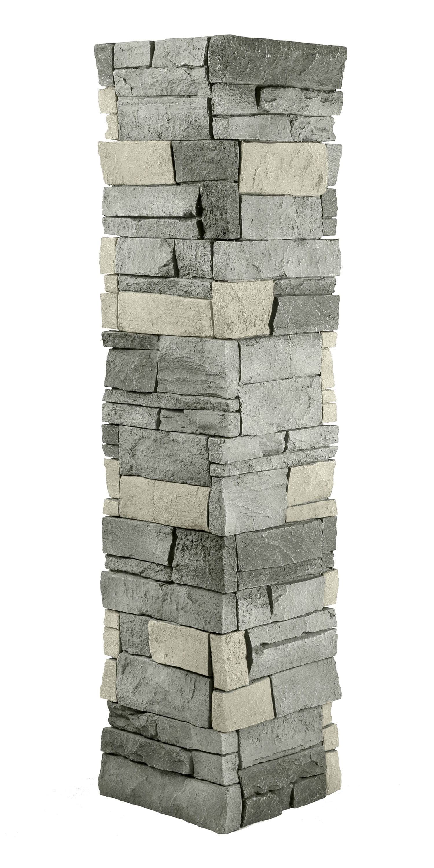 GenStone Stacked Stone 11.25 in. x 48 in. Northern Slate Faux Pillar Panel Siding