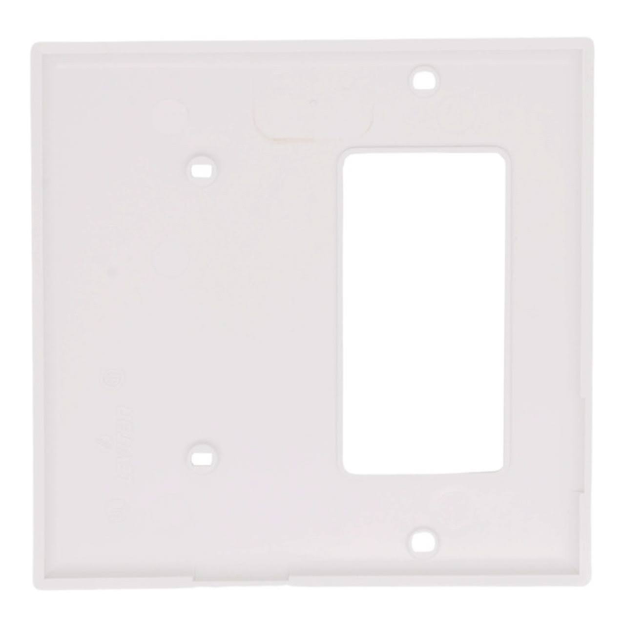 Leviton 80708-W Wallplate 2-Gang 1-Decora 1-Blank Standard Size Nylon- White