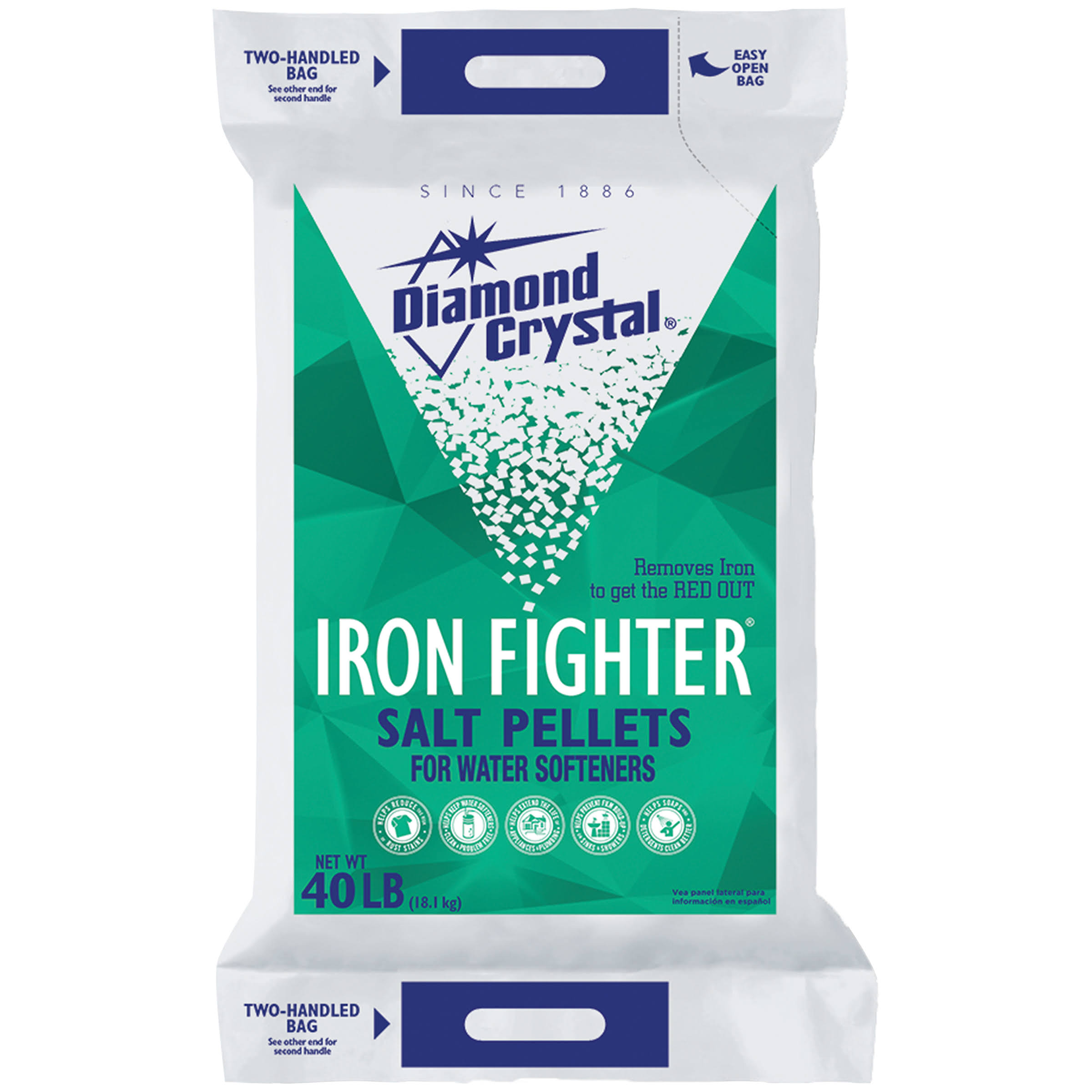 Diamond Crystal Iron Fighter Water Softener Salt Pellets 40 Pound