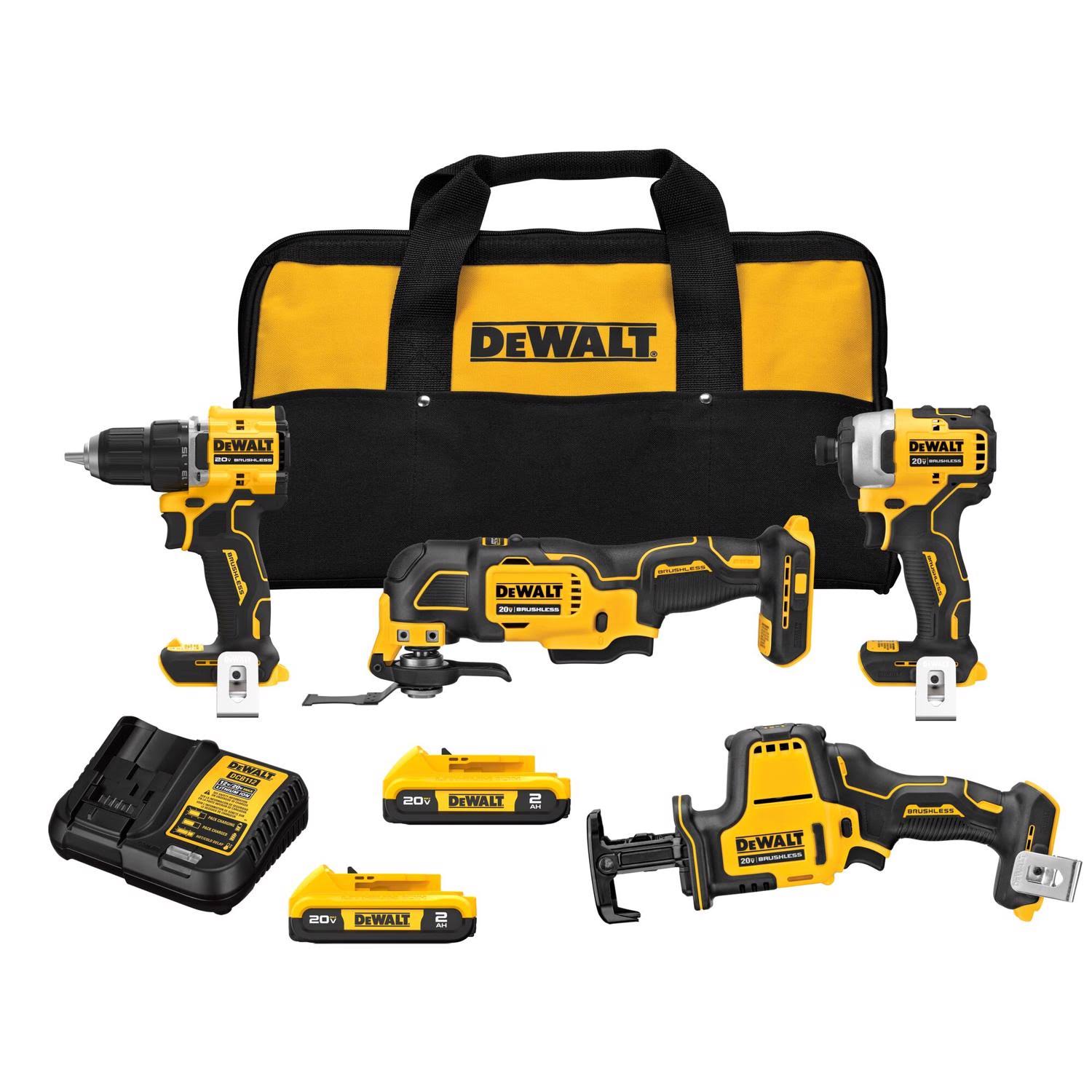 DeWalt Atomic 20V Max Brushless Cordless 4-Tool Combo Kit DCK486D2