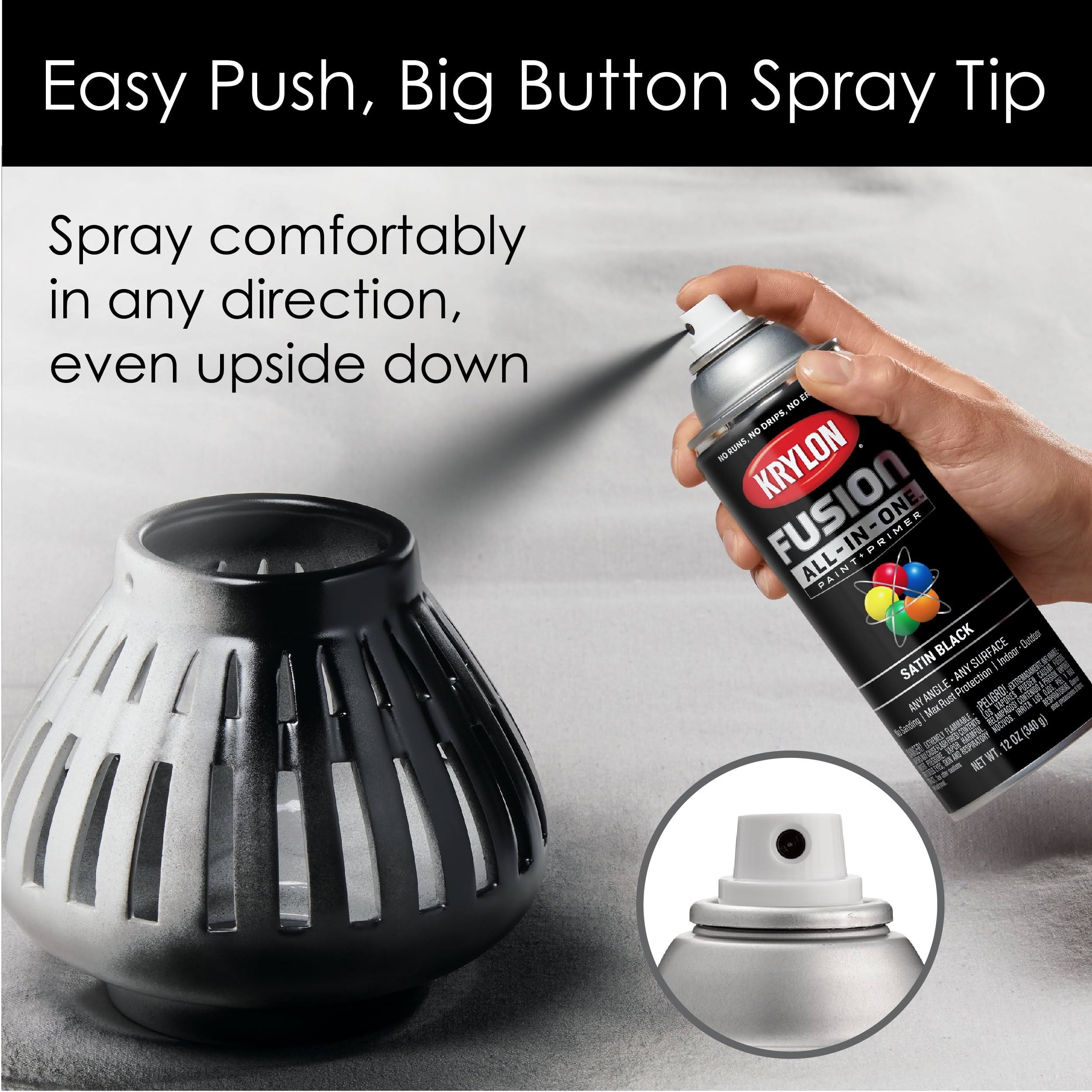 Krylon K02732007 Fusion Spray Paint Satin Black 12 Ounce