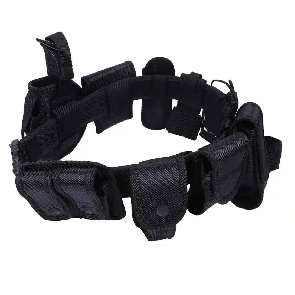 HUNANBANG Duty Belt Black Law Enforcement Tactical Equipment System Set 10 Pcs (10pcs Belt Set)