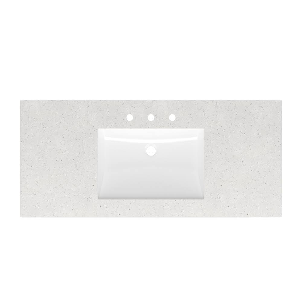 Style Selections Premium Cultured Marble Vanity Tops 49-in Winter Sky Integral Single Sink 3-Hole Bathroom Vanity Top in Gray | TR249-SLV3