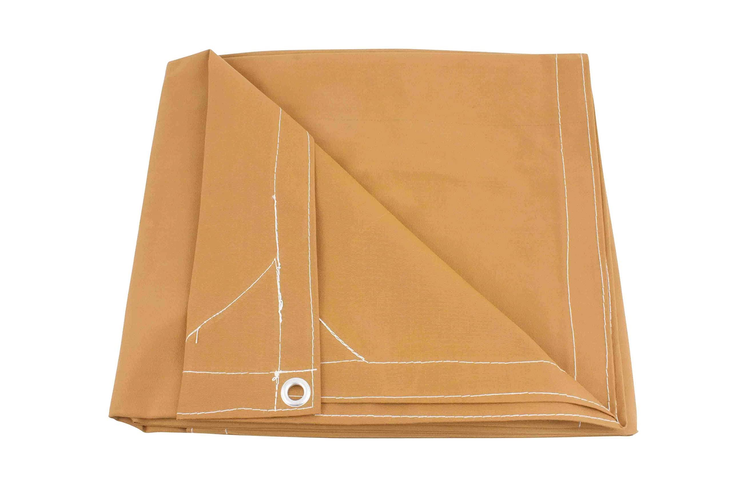 10' x 12' Canvas Tarp 12oz Heavy Duty Water Resistant Tan