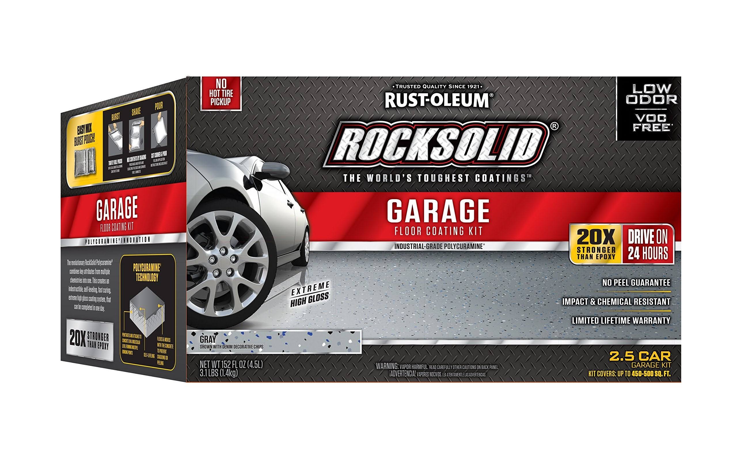 Rust-Oleum 293513 RockSolid Polycuramine Garage Floor Coating Kit, Gray