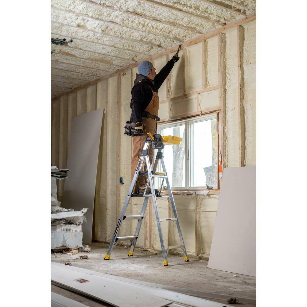 5.5 ft. Aluminum Dual Platform Heavy-Duty Ladder with Project Bucket(10 ft. Reach), 300 lb. Capacity Type iA Duty Rating