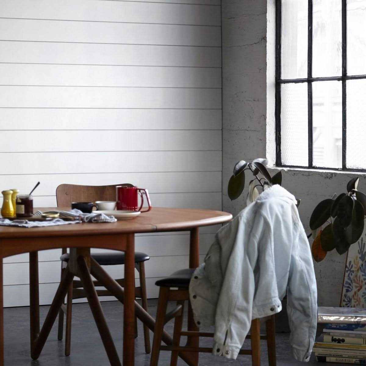 Timeline Shiplap 5.5 inch x 72 inch Engineered Wood Wall paneling, Classic White