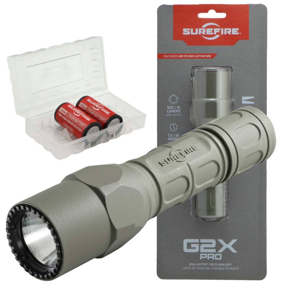 Surefire G2X Pro 600 Lumen LED Flashlight w/ 2 Extra CR123 & Battery Box- FG