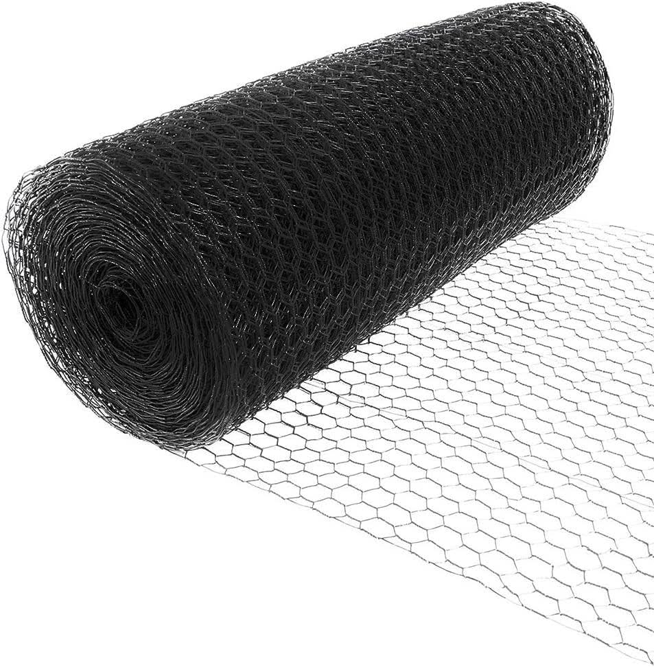 2' x 150' Steel Hex Web Black PVC Coated Dog Fence