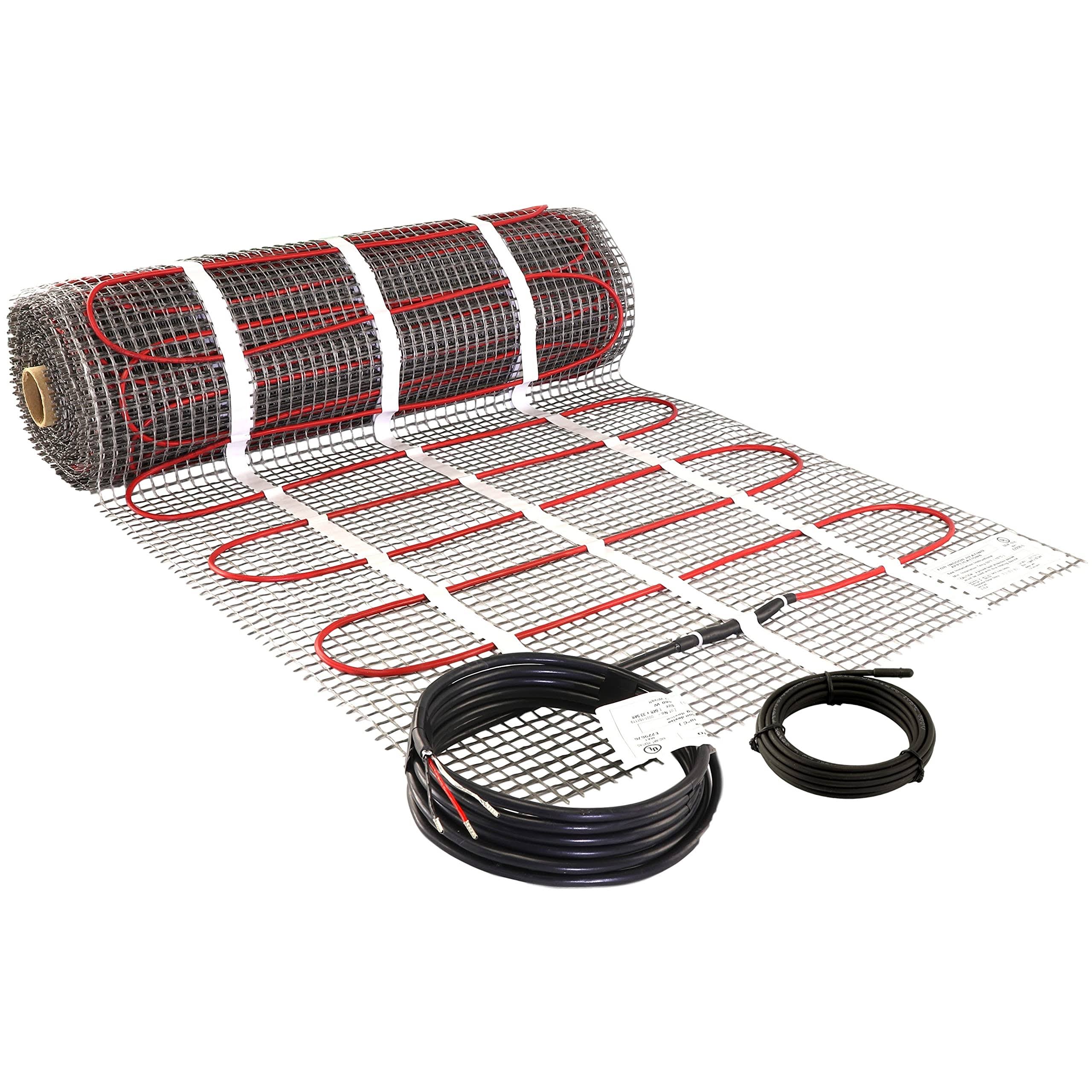 LuxHeat Radiant Electric Floor Heating Mat Kit with Installation Monitor & Floor Sensor for Thermostat 120V / 10 Sqft