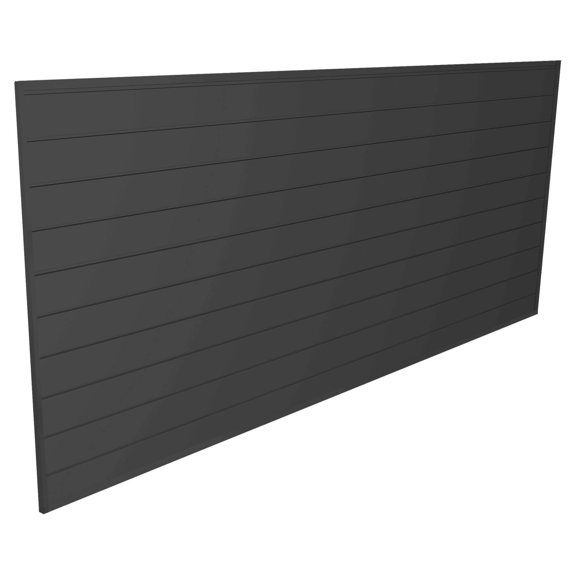 Proslat 8 ft. x 4 ft. PVC Slatwall- Charcoal