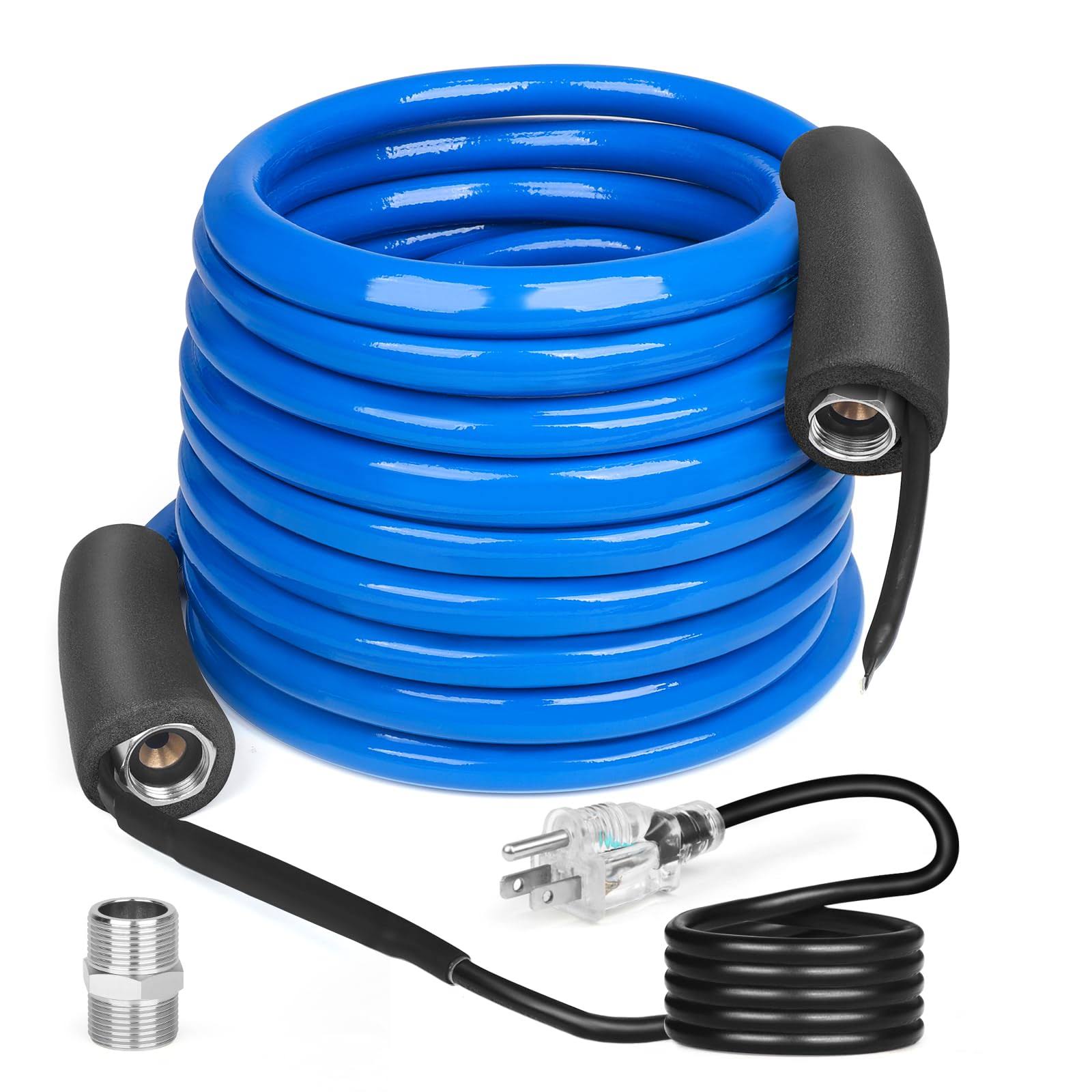 Wufoty 75ft Heated Water Hose for RV,Heated Drinking Water Hose with Thermostat,Lead and BPA Free,1/2
