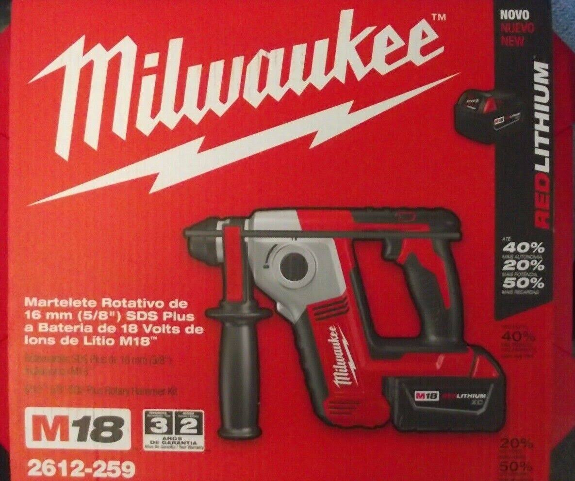Powerful Euro Rotary Hammer Kit- Milwaukee 2612 M18 Cordless