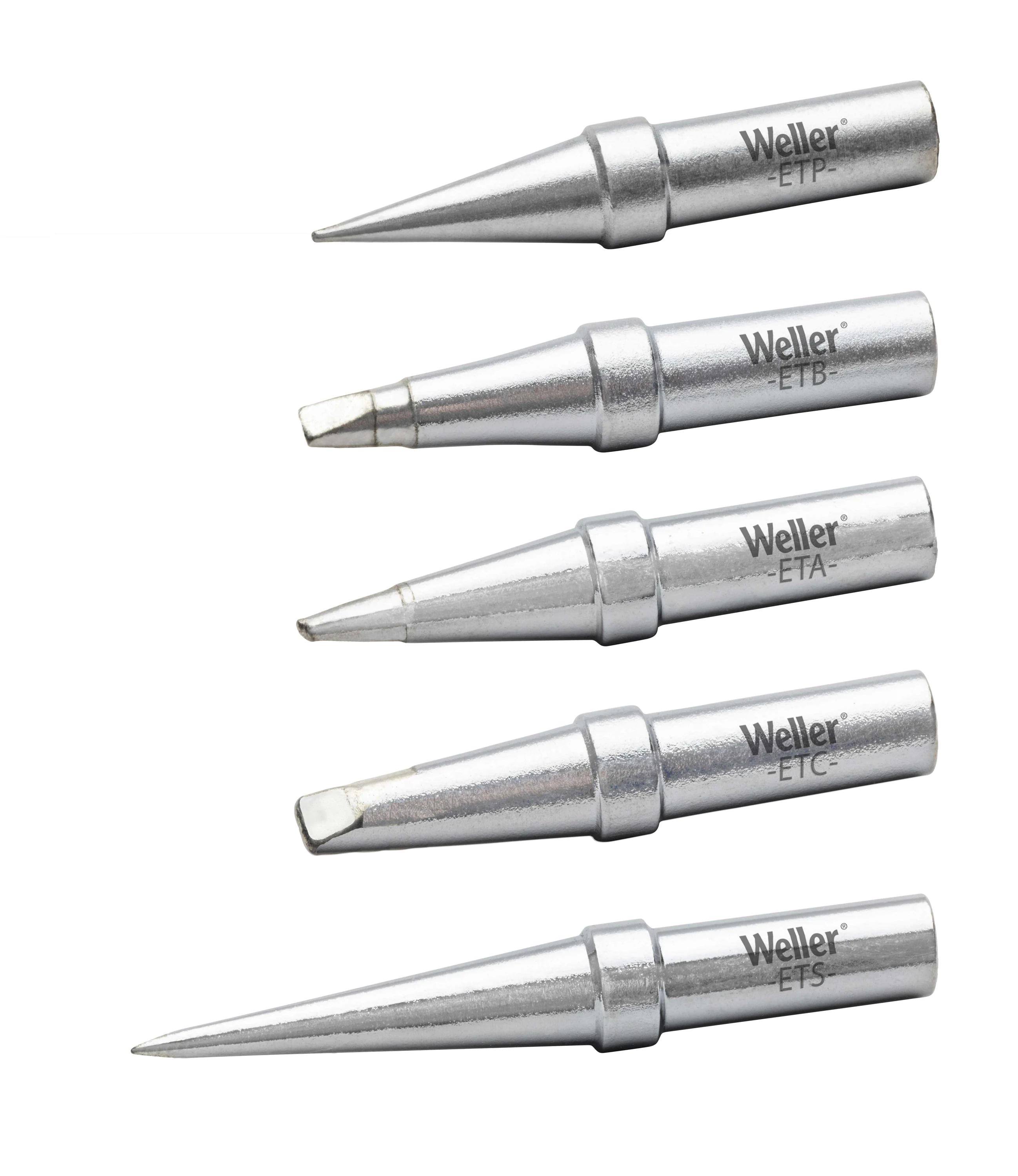 Weller ETSET-5 WE1010 Soldering Tip Set- Eta, ETB, Etc, Etp, TETS (5-Pieces)