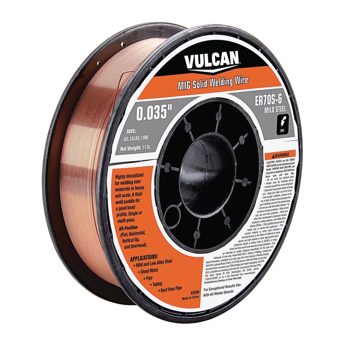 Vulcan 0.035 in. ER70S-6 MIG Solid Welding Wire, 11 lb. Roll 63509