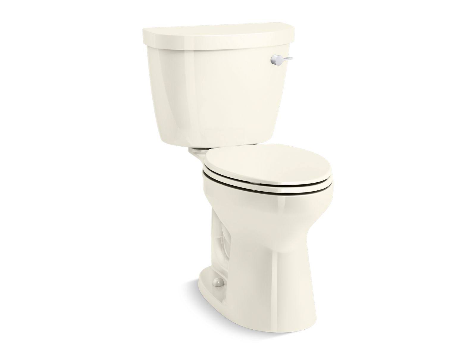 Kohler 31621-RA Cimarron Two-Piece Elongated 1.28 GPF Chair Height Toilet, Biscuit