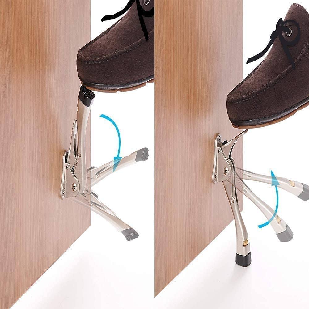 Gotega Door Stopper, 4 Packs Kickdown Door Stop with One Touch Adjustable Height and Rubber Tip 4 Inches, Door StopsA