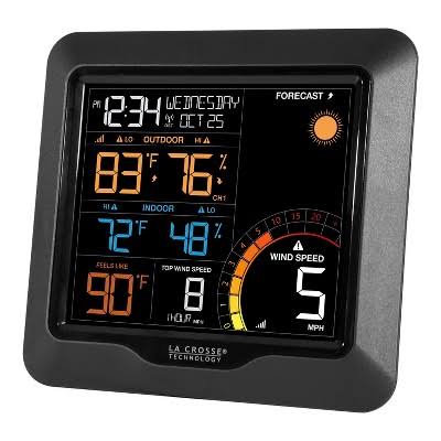 La Crosse Technology Professional Color Wind Speed Weather Station, Black
