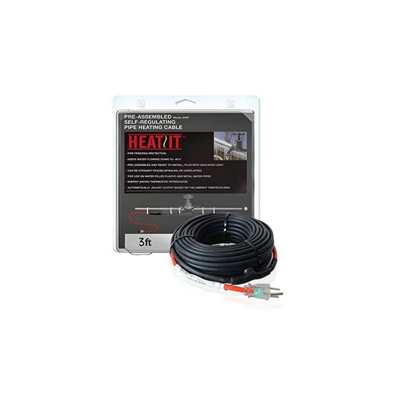 HEATIT JHSF 3-Feet 120V Self Regulating Pre-Assembled Pipe Heating Cable