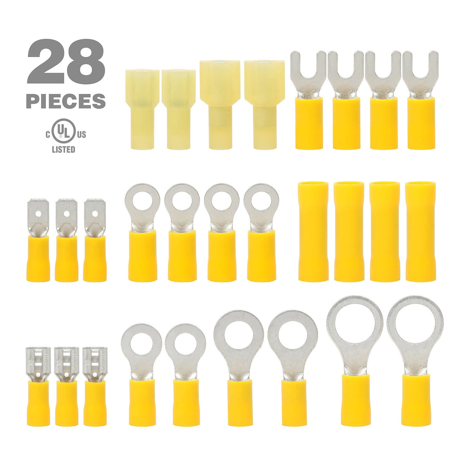 Ever Start Model 5103 Yellow UL Listed Assorted Connectors Kit- 28 ct