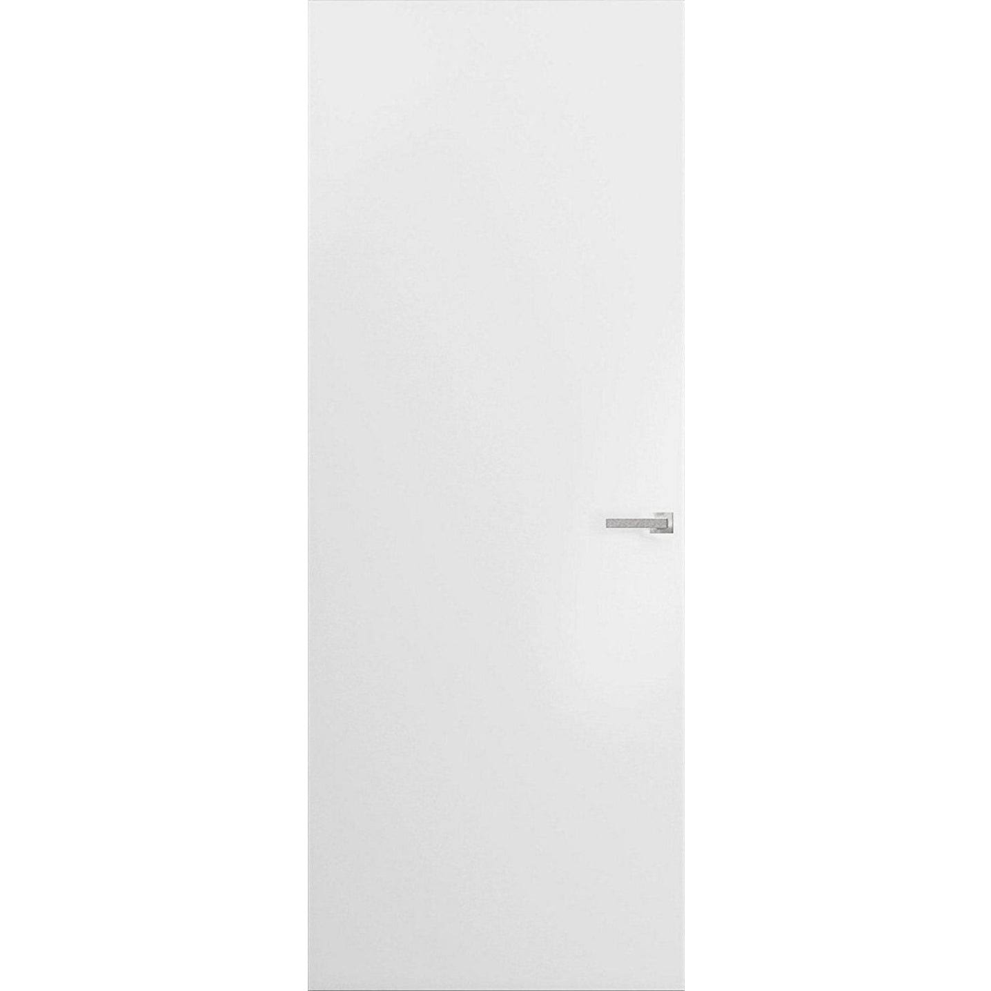SARTODOORS Modern Solid Hidden Door with Handle | Planum 0010 Primed with Silver Hidden Frame 24