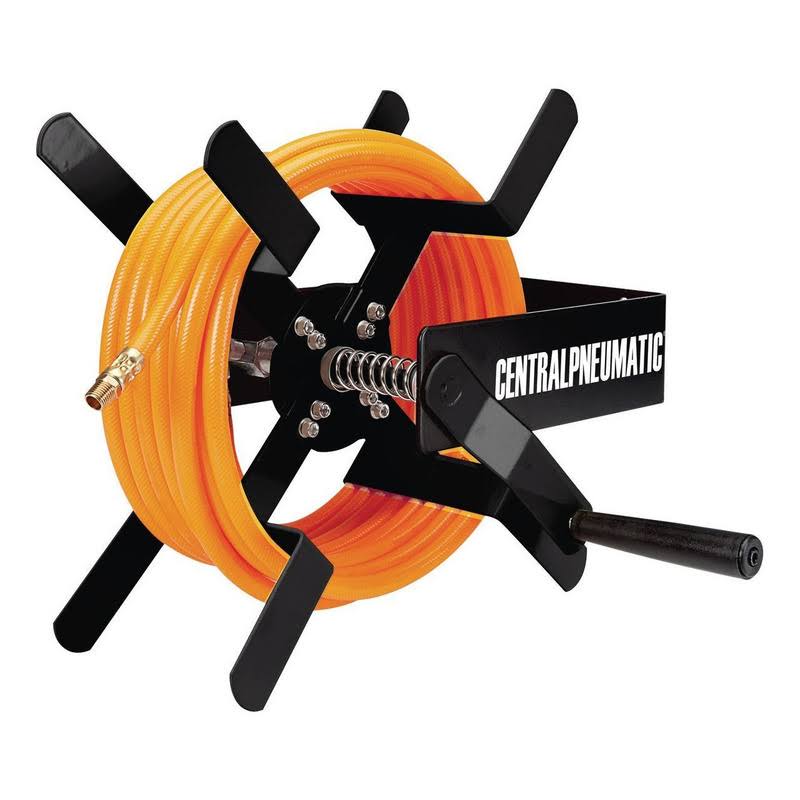 Central Pneumatic 100 ft. Manual Steel Air Hose Reel 63861