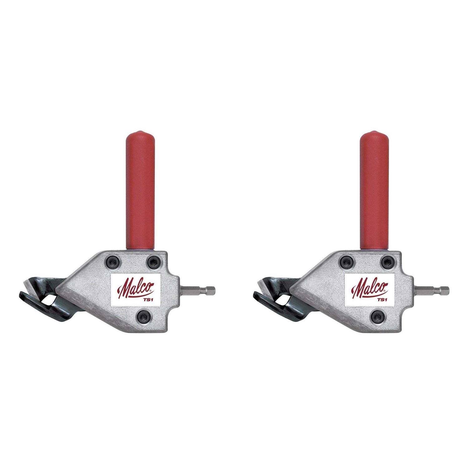 Malco TS1 Turbo Shear 20 Gauge Capacity Sheet Metal Cutting Attachment Pack of 2