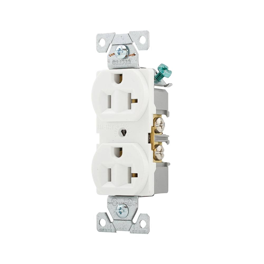Eaton White 20-Amp Duplex Commercial Outlet (10-Pack)