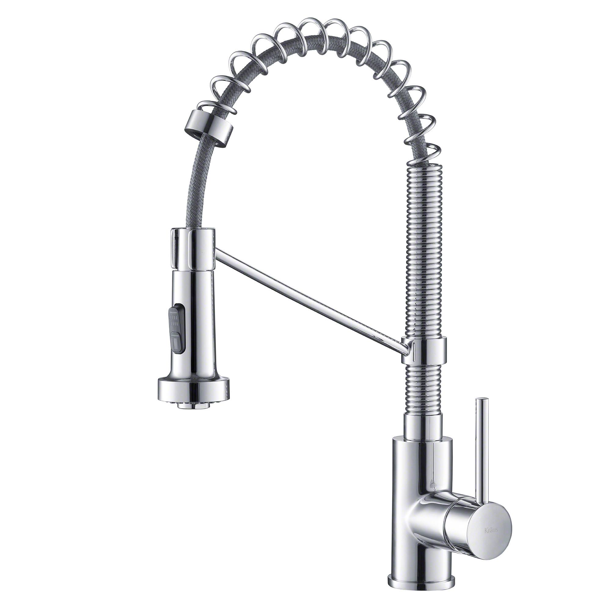 Kraus KPF-1610CH Bolden Single Handle 18-inch Commercial Kitchen Faucet with Dual Function Pull-Down Sprayhead, Chrome