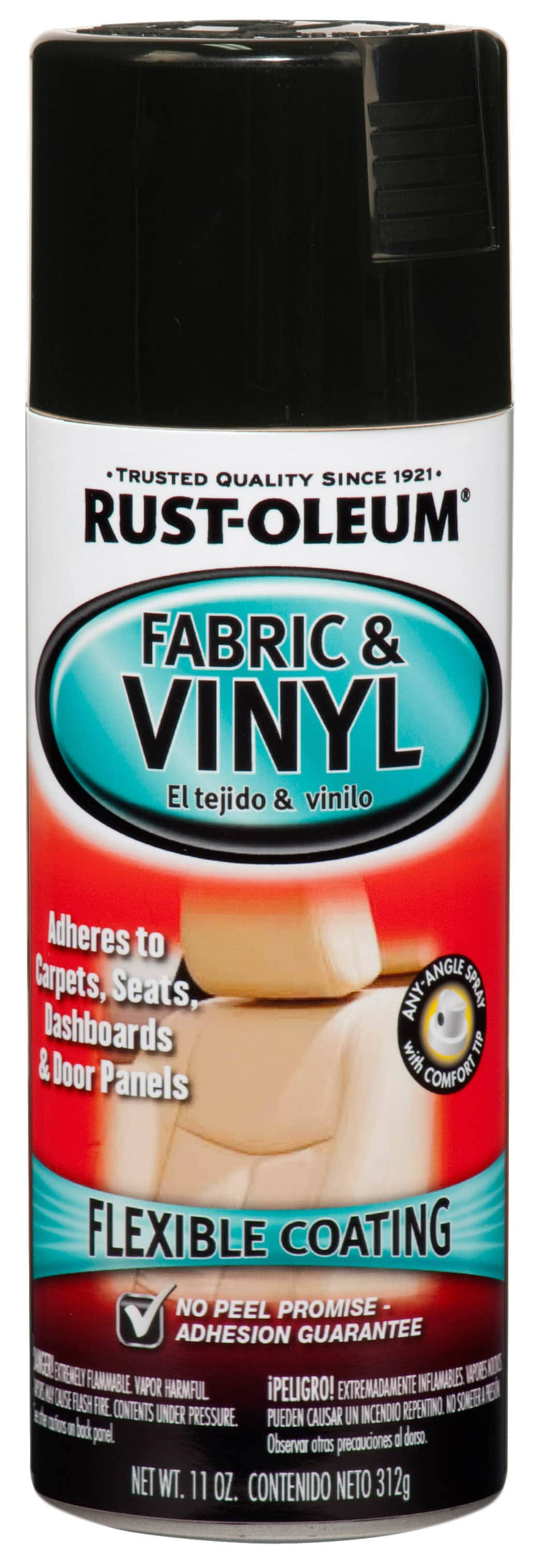 Rust-Oleum 248918 Fabric and Vinyl Paint, Black, Gloss, 11 oz.