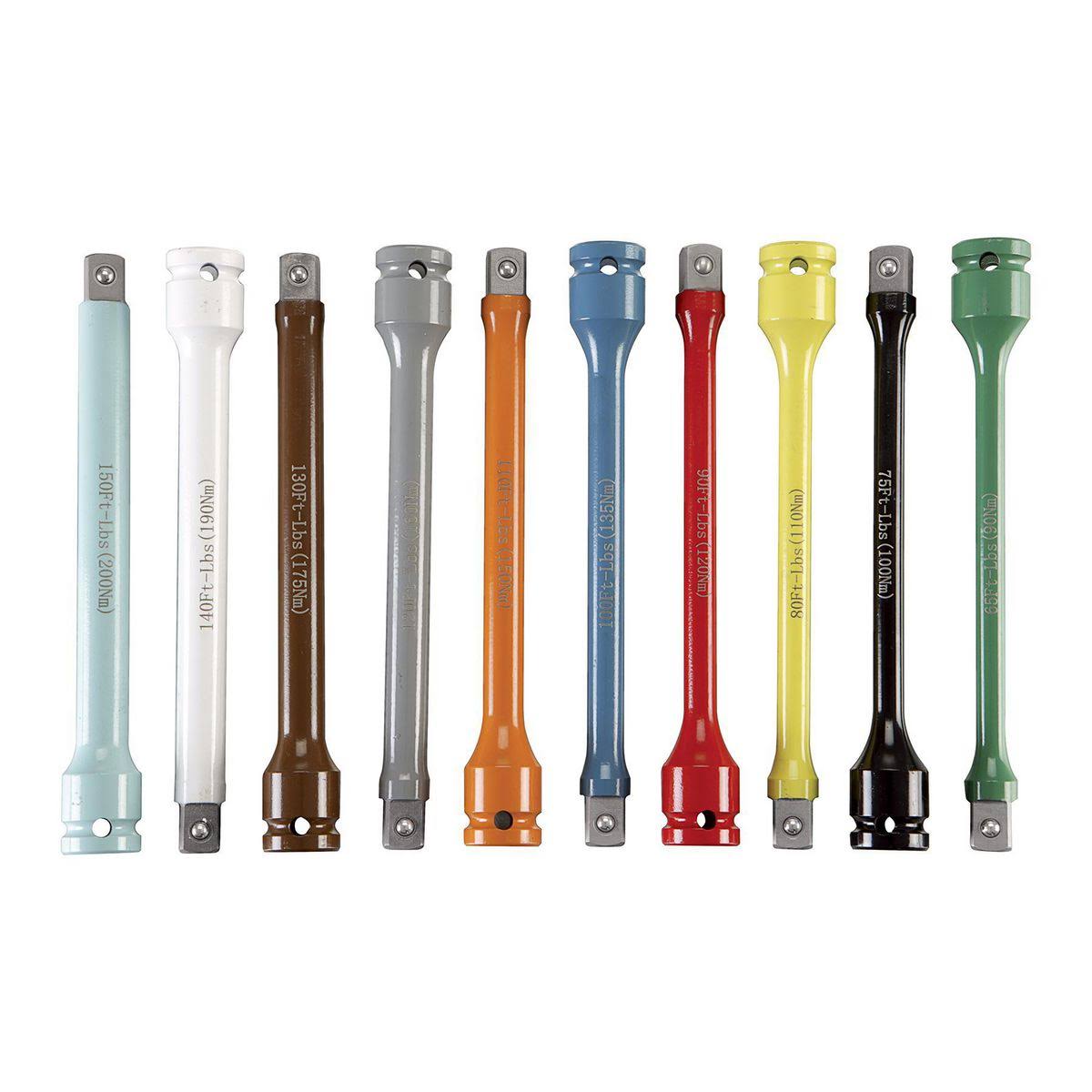 Pittsburgh Automotive 69870 10 Piece 1/2 in. Torque Limiting Extension Bar Set