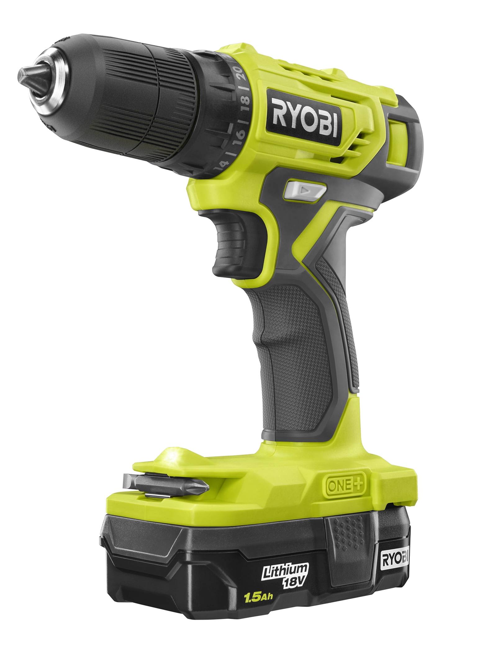 Ryobi PCL206K1 One+ 18V Cordless 1/2 in. Drill/Driver Kit with (1) 1.5 Ah Battery and Charger