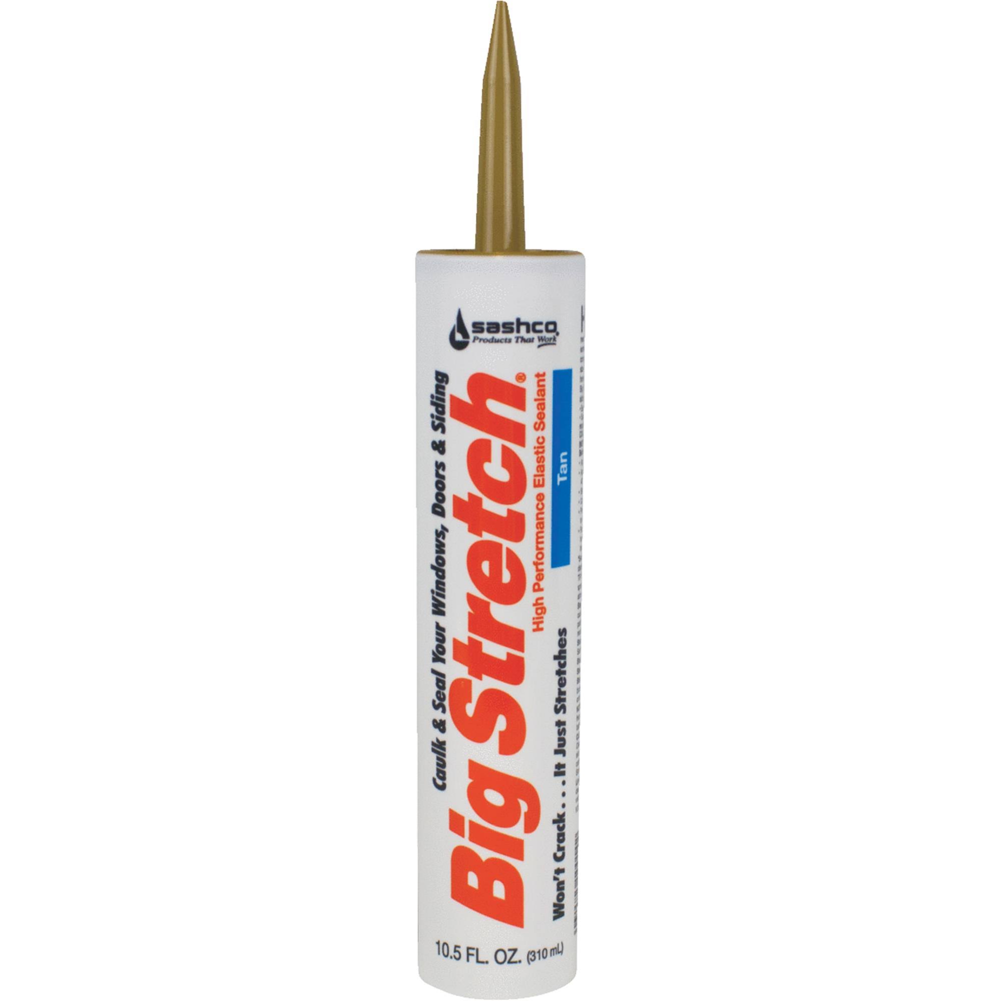 Sashco 10014 Big Stretch Acrylic Caulk, Tan, 10.5 oz
