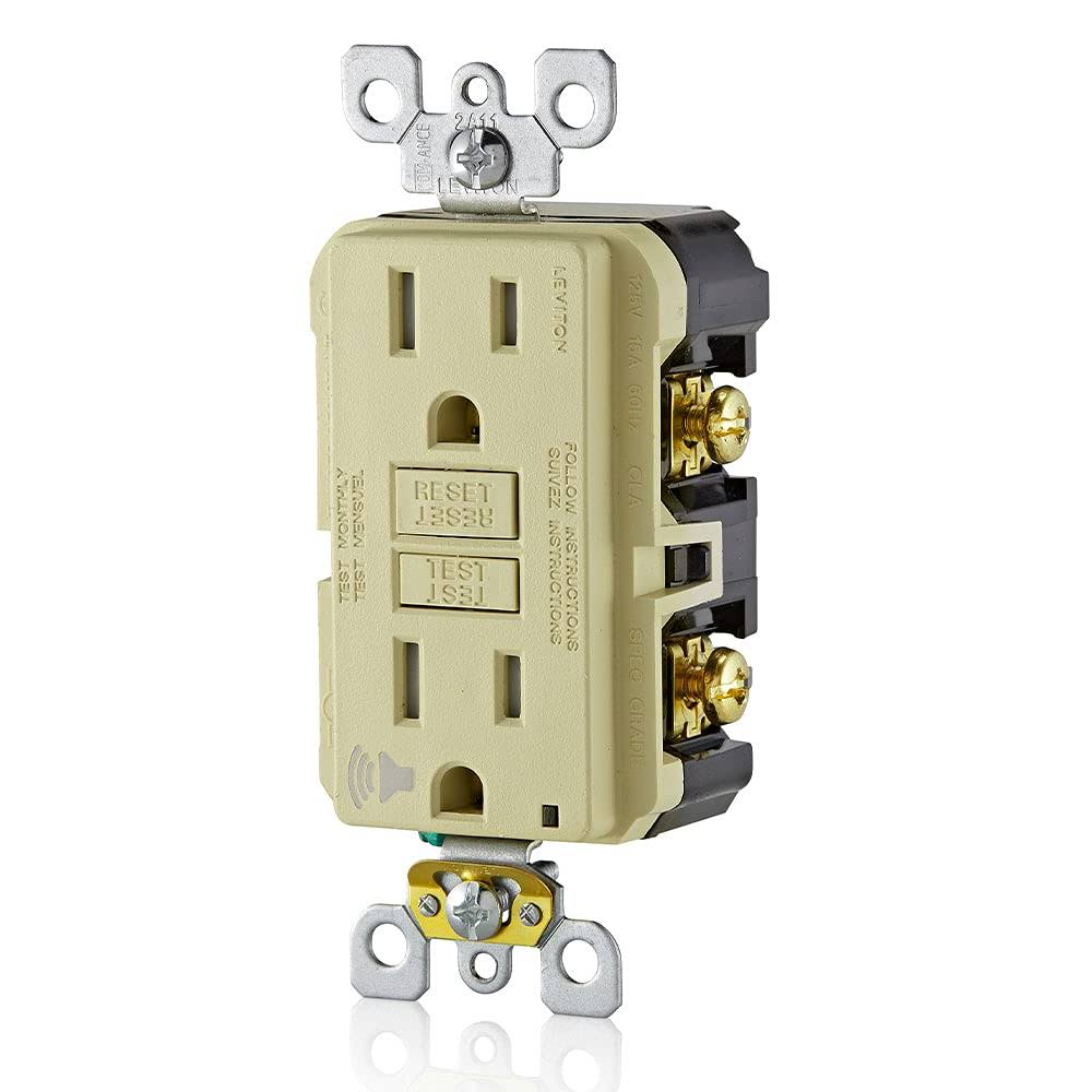 Leviton Manufacturing 15 Amp SmartlockPro Wi-Fi Certified Smart GFCI Outlet, White D2GF1-KW