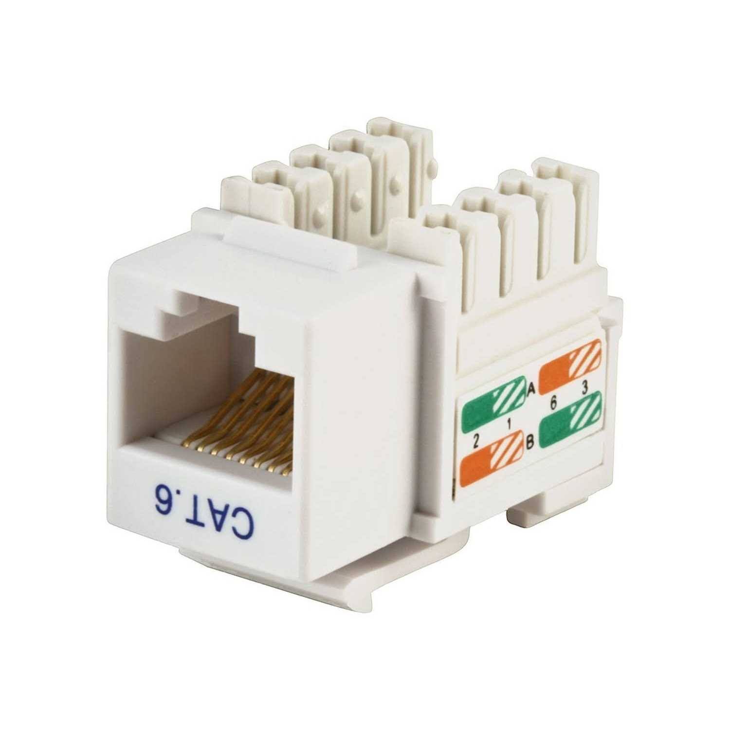 Monoprice 5384 Cat6 Punch Down Keystone Jack- White
