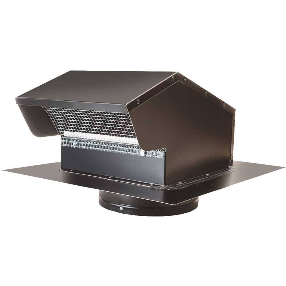 Master Flow GNV6BL 6 in. Goose Neck Vent- Roof Cap in Black