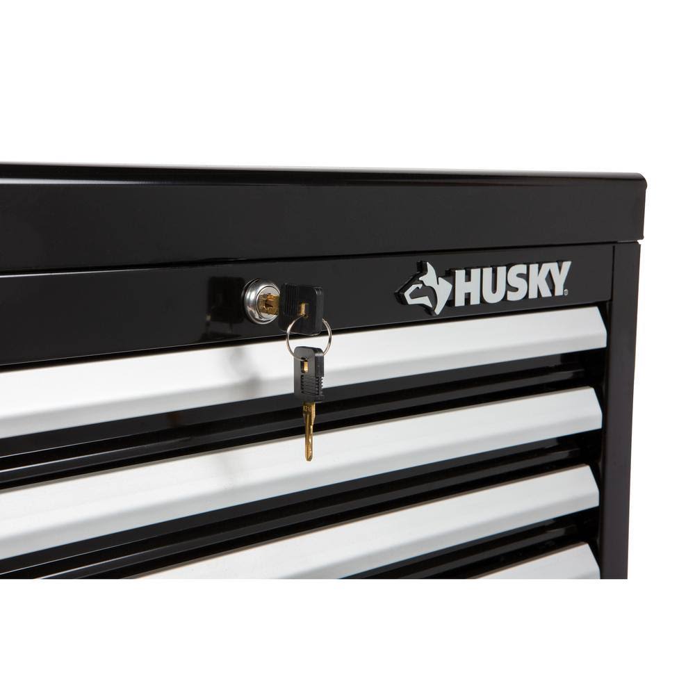 Husky 26 in. W 4-Drawer Tool Chest in Gloss Black