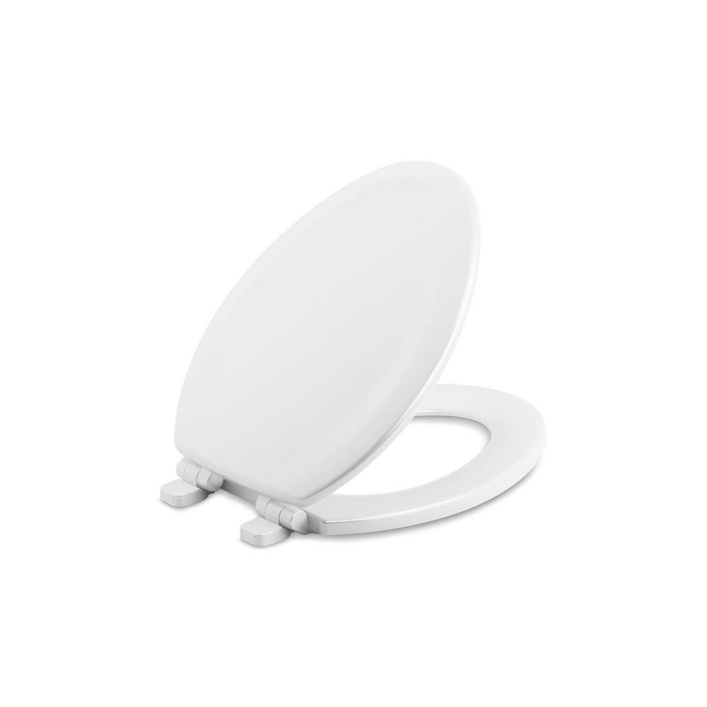 Kohler Stonewood Quiet-Close Elongated Closed Front Toilet Seat in White (2-Pack)