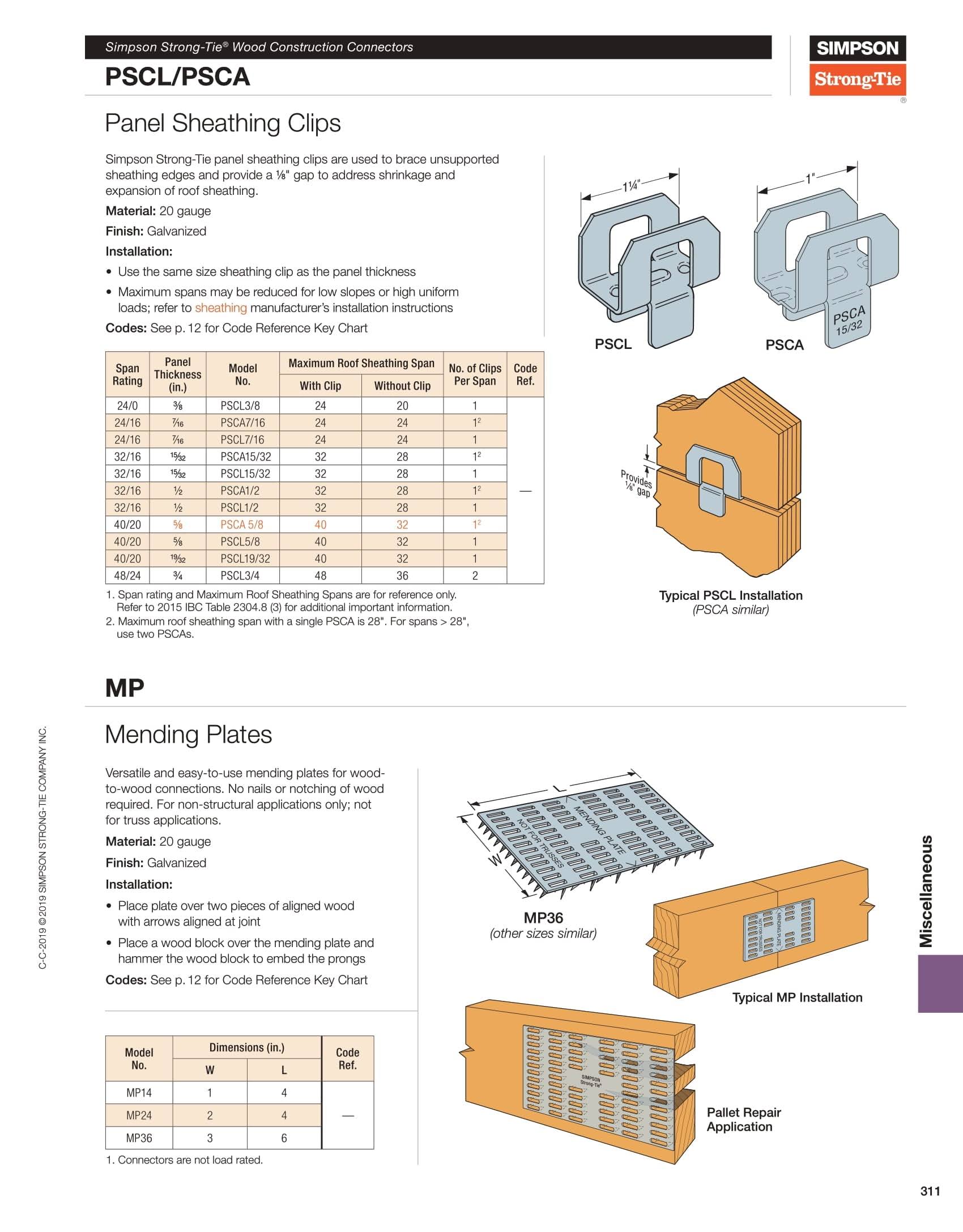 Simpson Strong Tie Mending Plate- 100 count
