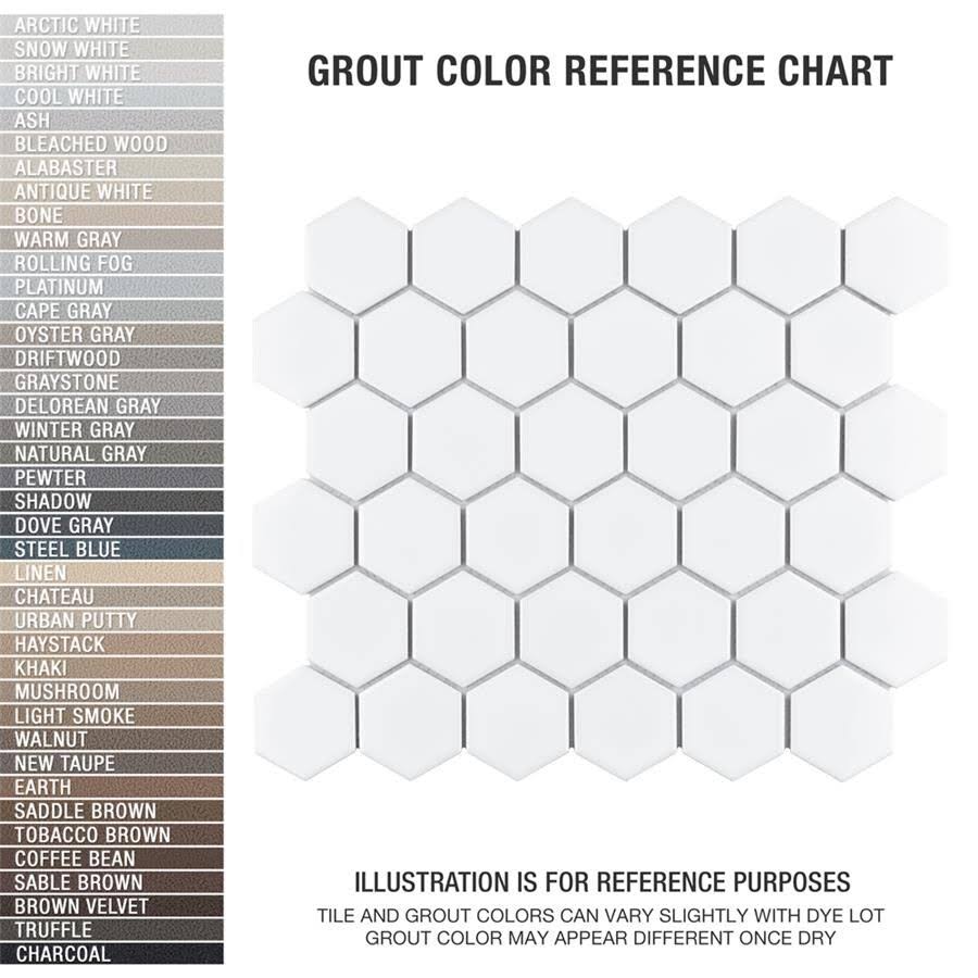 SomerTile FXLM2HGW Retro Hex Porcelain Floor and Wall Tile, 10.5